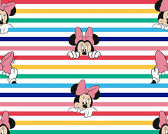 Little Johnny Disney Rainbow Stripe Minnie Cotton Fabric (82786MSA)