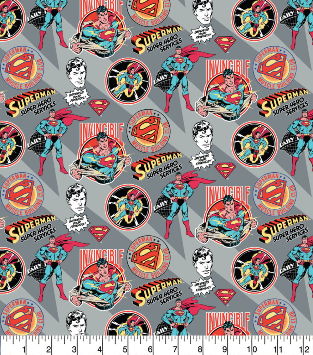 DC Comics Fabric Superman Muscle Building Cotton Fabric