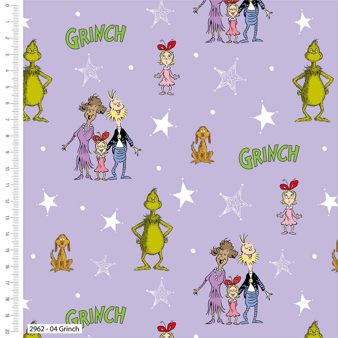 Dr Seuss Grinch 100% Organic Cotton Fabric 2962-04