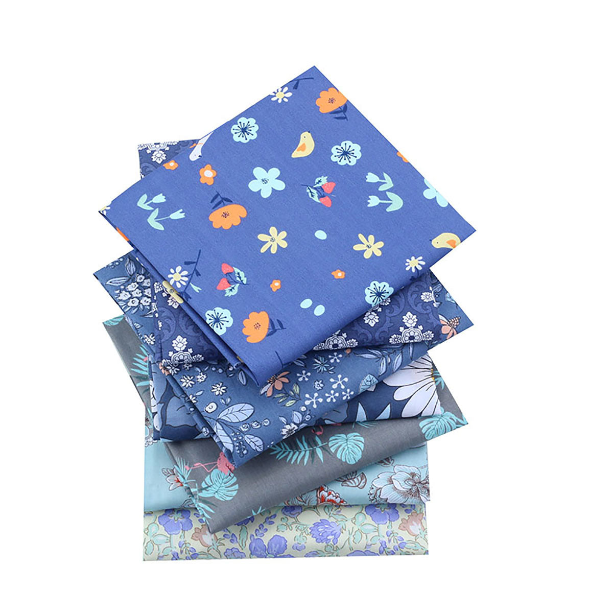 CraftsFabrics 7pcs 40*50cm Floral Printed Cotton Fat Quarters Bundle