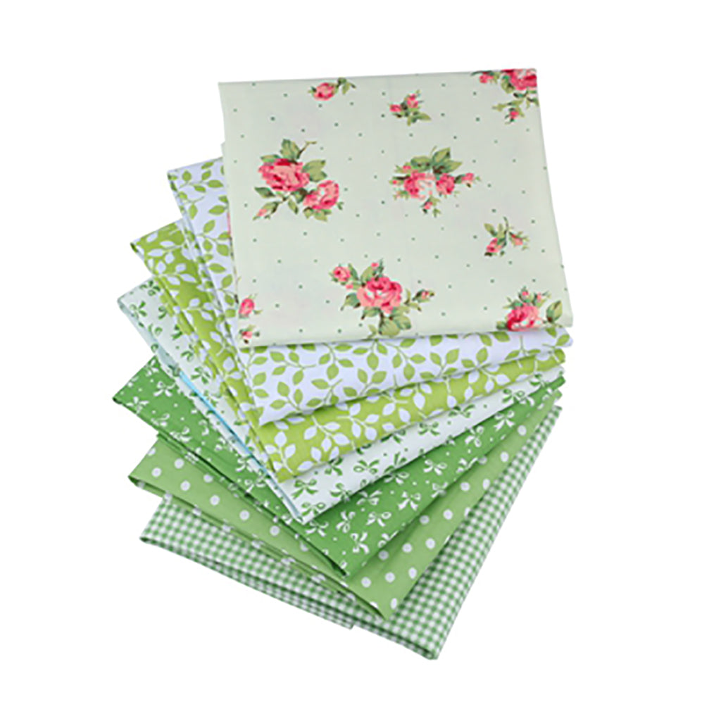 Green Floral Printed Cotton Fat Quarters