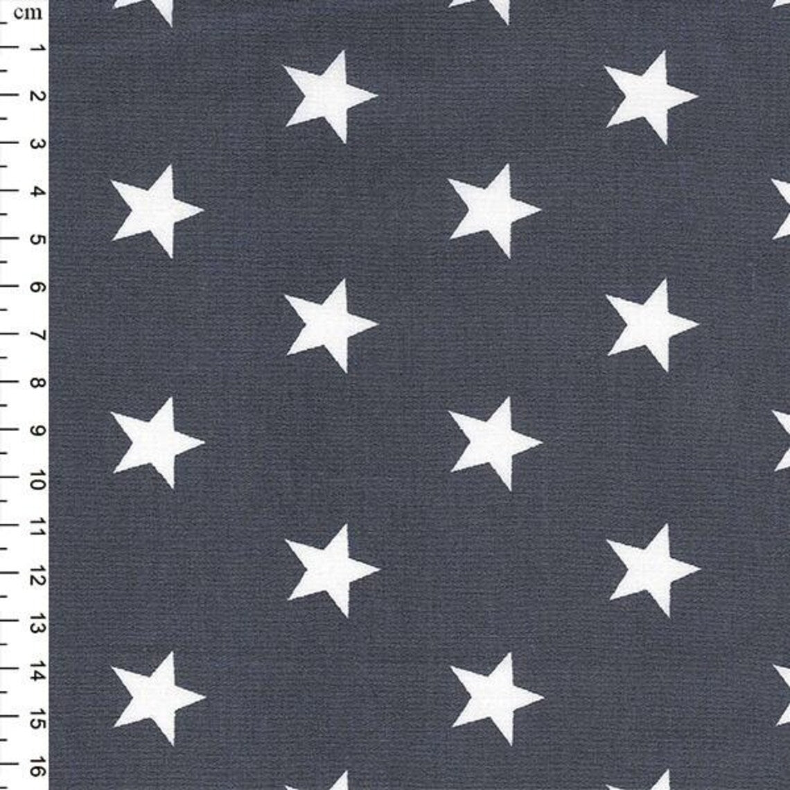 Rose & Hubble White Stars Collection 100% Cotton Fabric, Blue, Grey