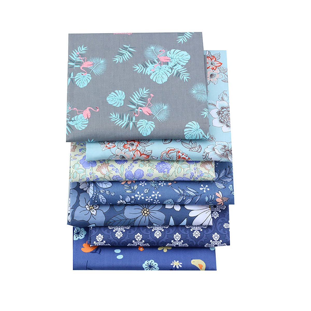 CraftsFabrics 7pcs 40*50cm Floral Flamingo Printed Cotton Fat Quarters Bundle