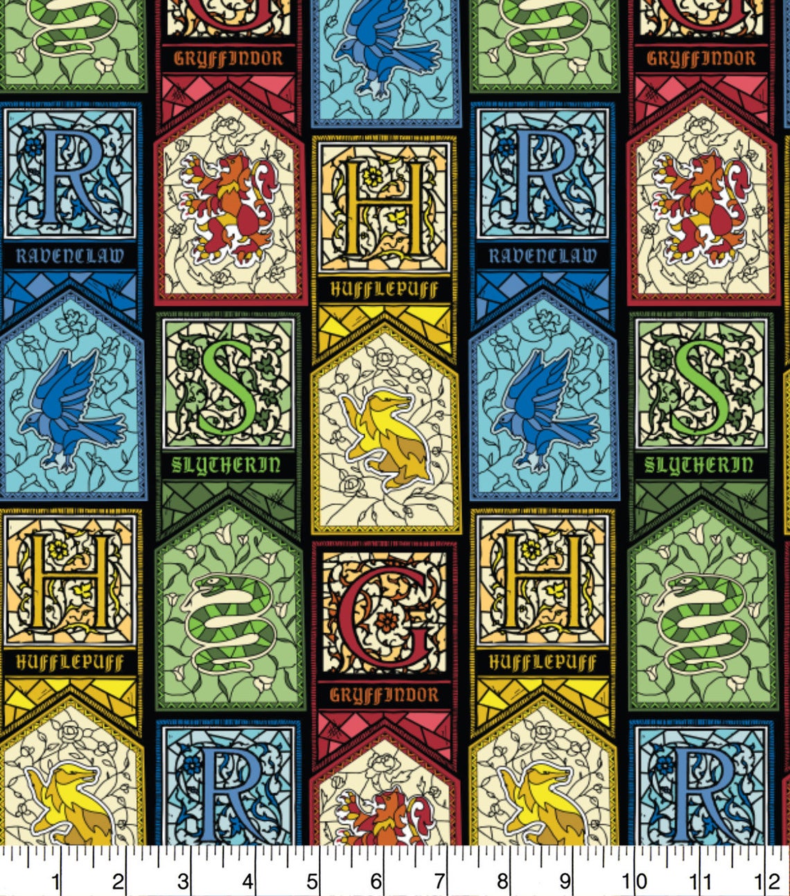 Camelot Harry Potter Houses Cotton Print, Multi