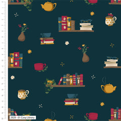 Kimberley Hind Forest Journal Organic Fat Quarters Cosy Library (2929-01)