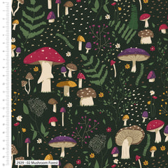 Kimberley Hind Forest Journal Mushroom Forest Organic Fat Quarters 2929-02