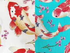 Koi Carp Fish Cotton Print Fabric