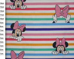 Little Johnny Disney Rainbow Stripe Minnie Cotton Fabric (82786MSA)