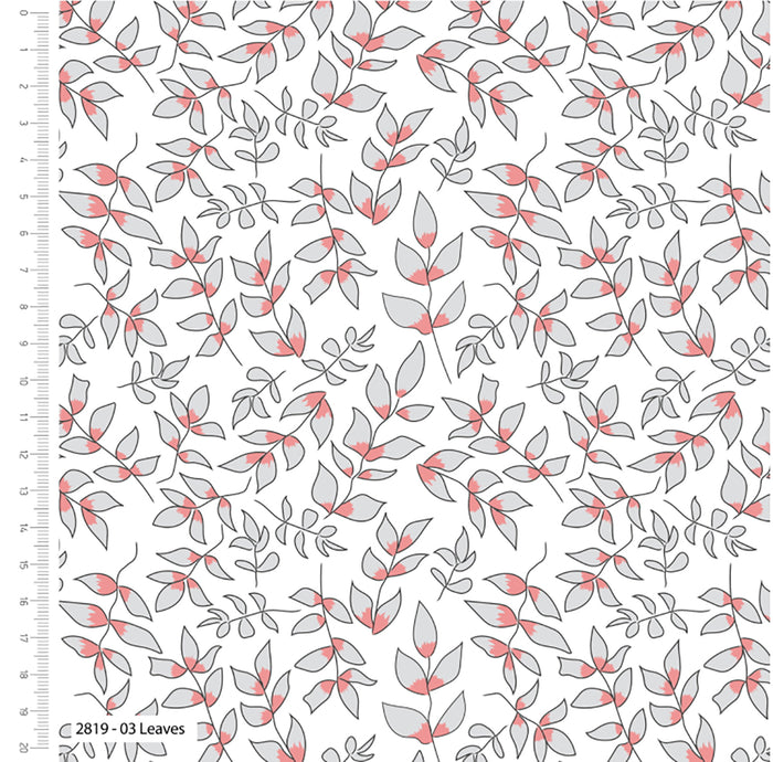 Craft Cotton Company Crafty Lass Petal & Pip Leaves  Fabric