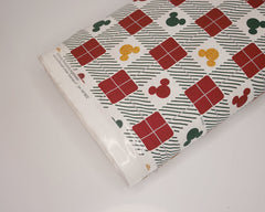 Disney Christmas Check Mickey & Minnie Cotton Fabric (82781MSA)