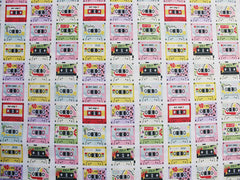  Little Johnny Retro Cassette Tapes 100% Cotton Fabric