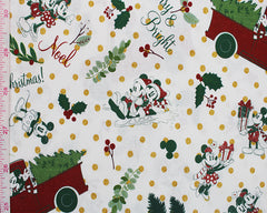 Disney Christmas Mickey Minnie Cotton Fabric