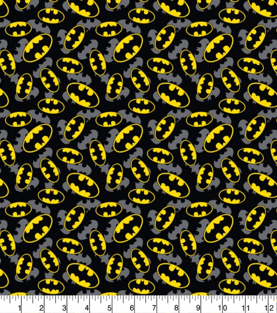 Batman Logo Overlay Cotton Print Fabric