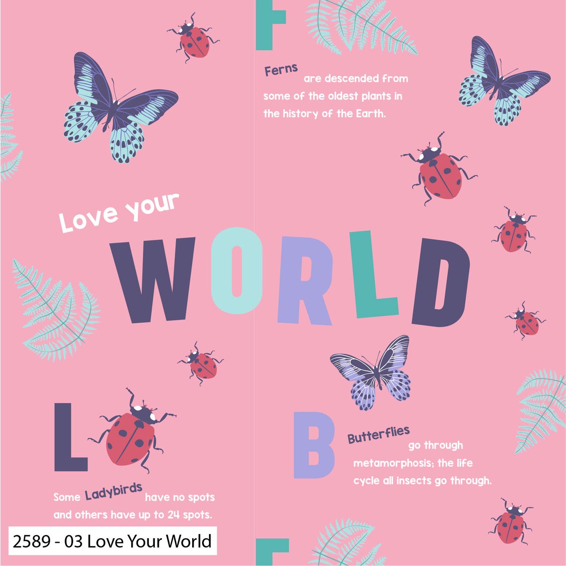 Love your world Cotton Print fabric