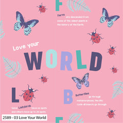 Love your world Cotton Print fabric