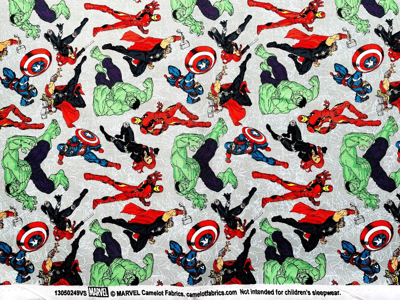 Iron man, Captain America, Hulk , Thor , Black Widow Cotton Print Fabric