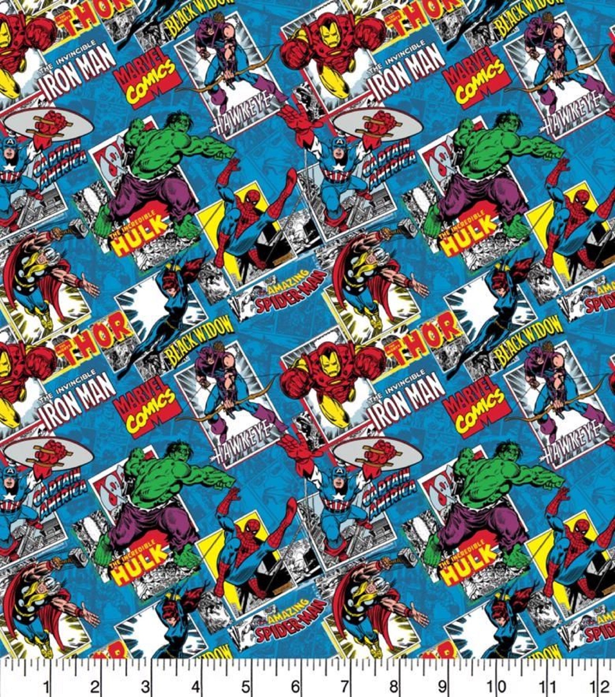 Marvel Comic Heroes Cotton Fabric