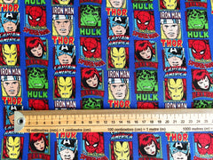 Camelot Marvel Comic Blue 100% Cotton Print Fabric, Blue