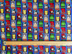 Camelot Marvel Comic Blue 100% Cotton Print Fabric, Blue