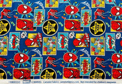 Camelot Marvel Spiderman Outside The Box 100% Cotton Fabric, Blue