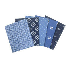 Pack of 5 Blue Mosaic Essential Cotton Fat Quarters