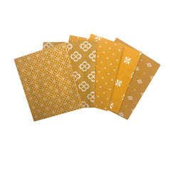 Pack of 5 Mustard Mosaic Essential Cotton Fat Quarters