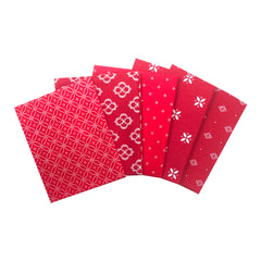 Pack of 5 Red Essential Cotton Fat Quarters