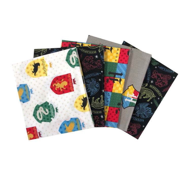 Harry Potter Hogwarts Mystical Houses Fat Quarters 5 Pack, Multi