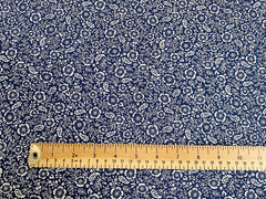 Navy White Ditsy Floral Cotton Poplin Fabric by Rose and Hubble