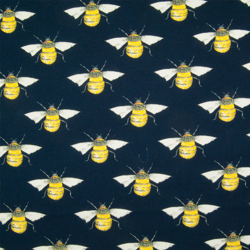 Rose & Hubble Bumblebees 100% Cotton Poplin Print Fabric, Multi