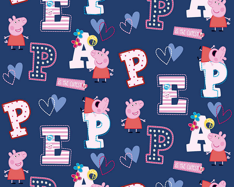 Peppa Letters Cotton Print Fabric