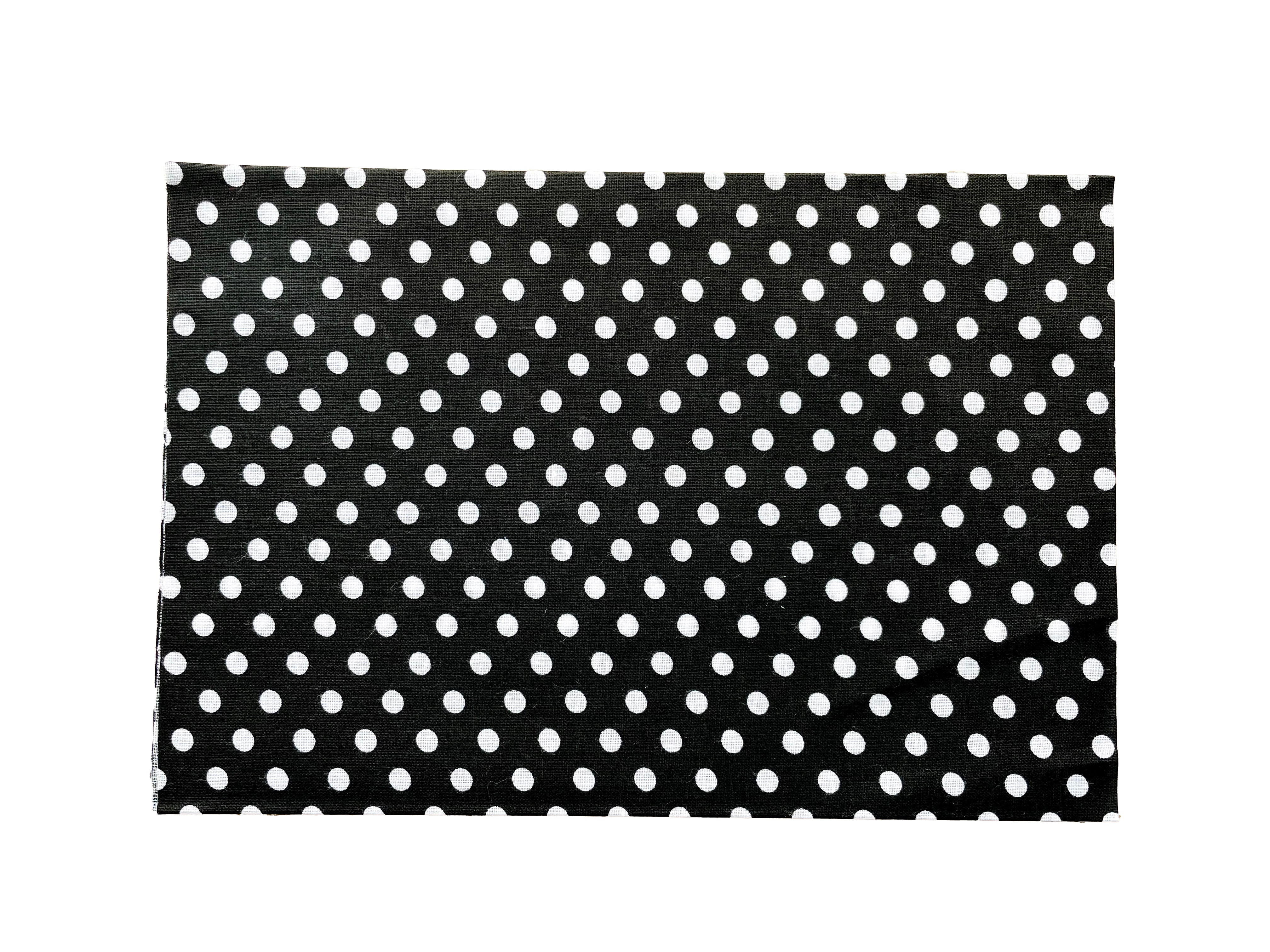 White Polka Dots on Black Fat Quarters Fabric