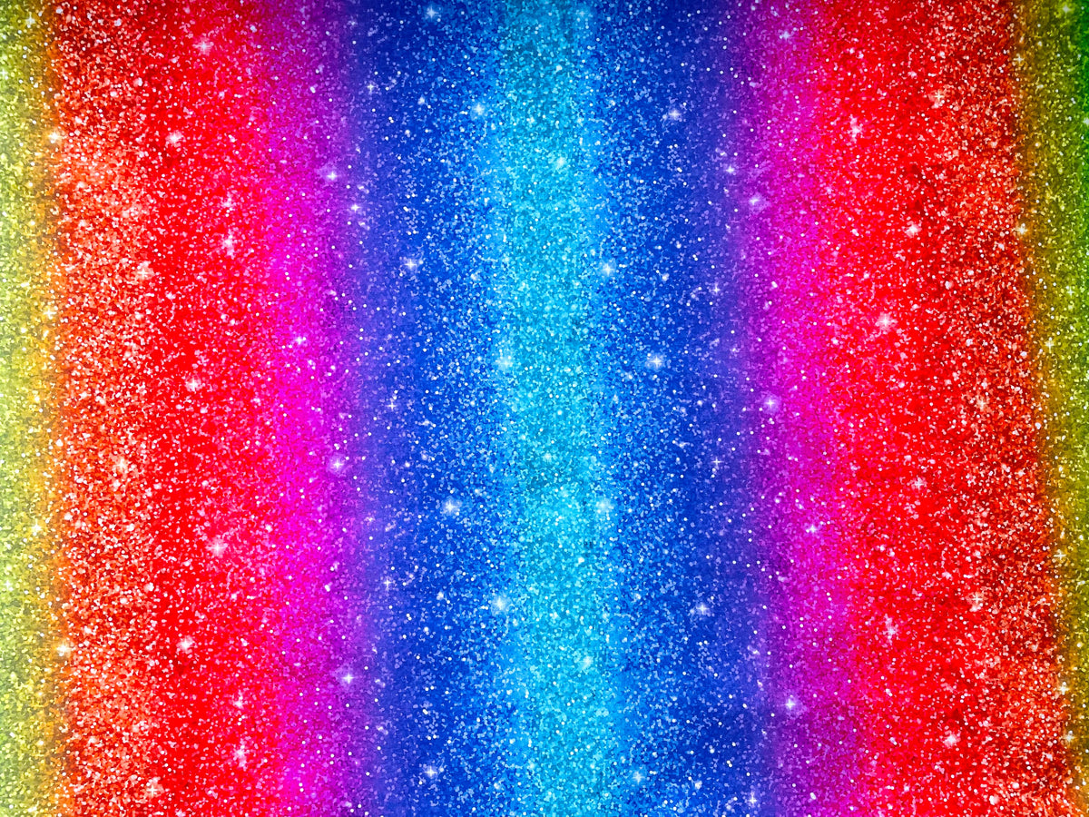 Rainbow Glitter Digital Cotton Fabric