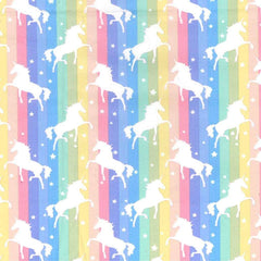 Pastel Rainbow Unicorn Cotton Print Poplin Fabric