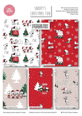 Peanuts Snoopy's Christmas Fun Fat Quarters Fabric Bundle cotton Craft Pack