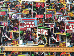 Star Wars Comic Book Print, 100% Cotton Fabric, Black