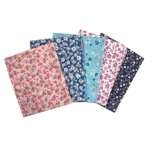 Ditsy-Floral Themed Pattern Fabric Bundle-Flower Printed Fat Quarters –  CraftsFabrics