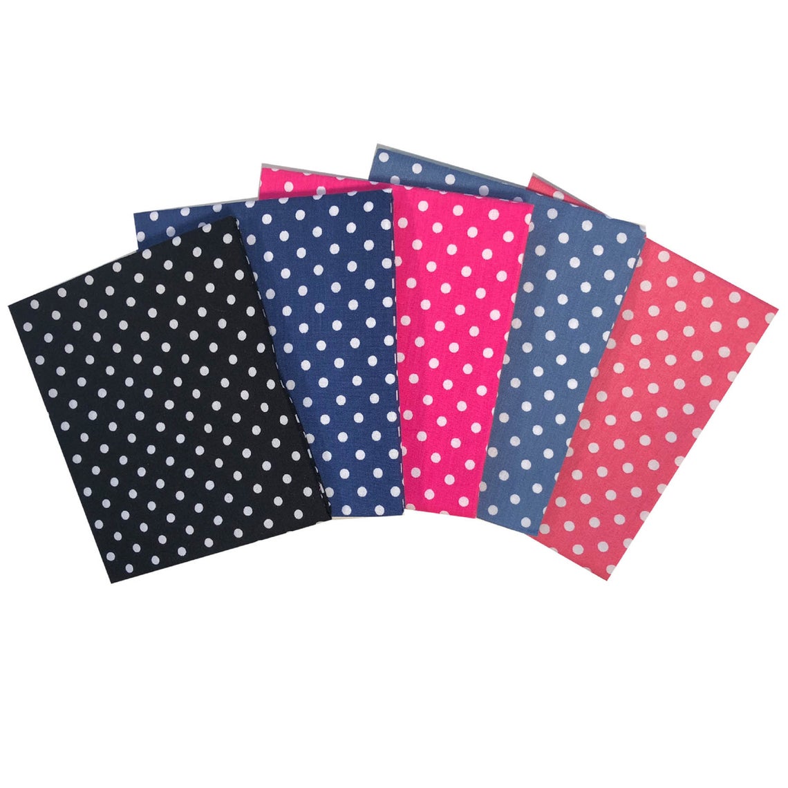 Medium Polka Dots on shades of blue and pink background