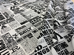 Camelot Harry Potter The Daily Prophet Newspaper 100% Cotton Fabric, White