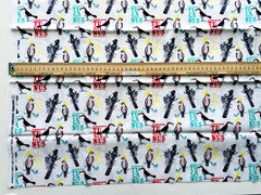 Tropical Birds Toucan on a White Background Cotton Fat Quarter Fabric