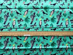 Tropics Jungle Cotton Fat Quarter Fabric Features Tropical Creatures 