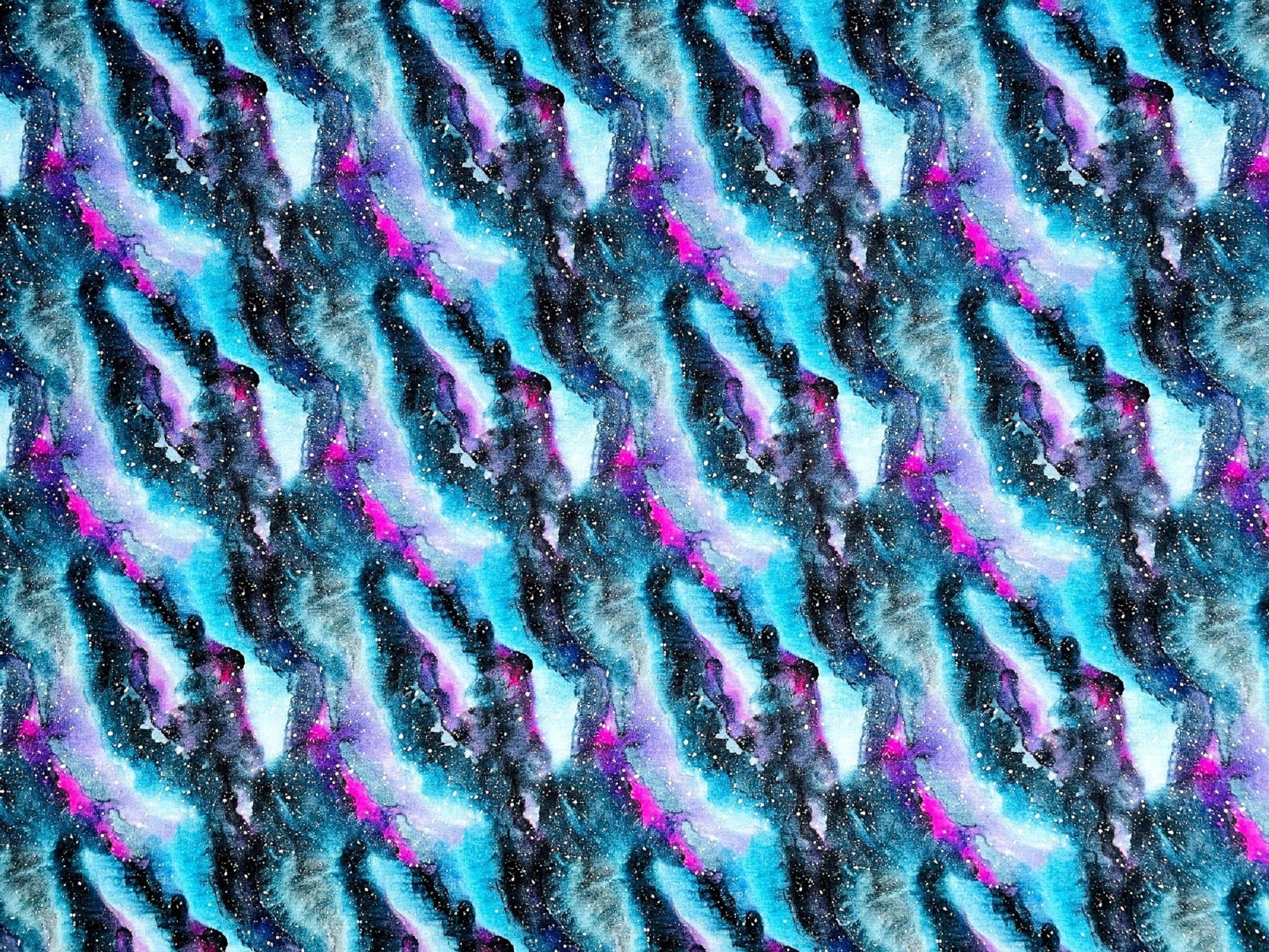 Water color galaxy digital cotton fabric