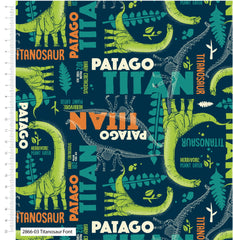  Blast from The Past Titanosaur Dinosaurs Fabric by Natural History Museum