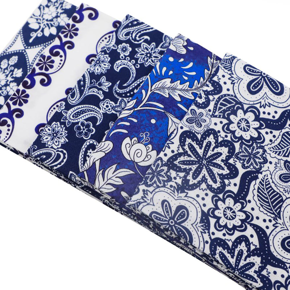 Craftsfabrics 9pcs 50cmx50cm Floral Fat Quarters Fabric Bundles