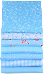 White Bow Knot Blue Fat Quarters Bundle