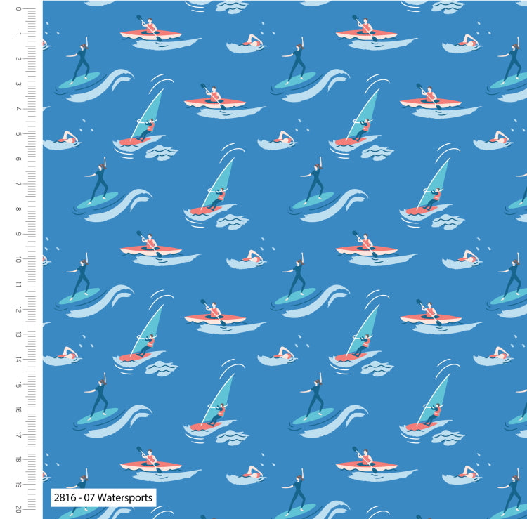 By the Coast Nautical Seaside Watersports  Fabric