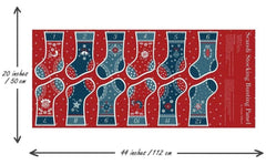 Scandi Christmas Stocking Bunting Panel by Stuart Hillard 100% Cotton