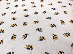 Cotton Rich Poly Linen Bumble Bees Fabric