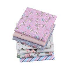 CraftsFabrics 7pcs/lot 40cm*50 cm (16" x 20") Pink Floral Fat Quarters 100% Cotton