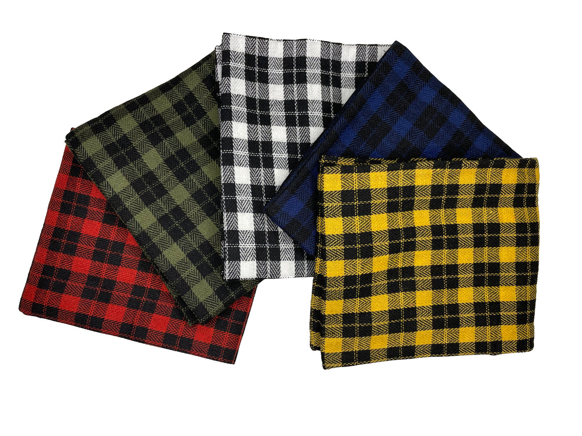CraftsFabrics  CraftsFabrics Yarn Dyed Plaid Tartan Fat Quarters Bundle 5pcs 100% Cotton